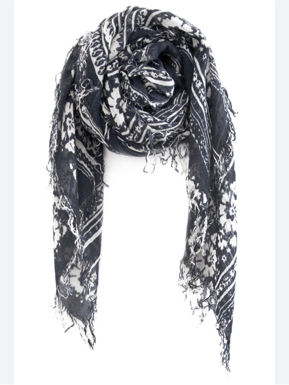 Chan Luu Cashmere and Silk Scarf Wrap - Hibiscus Print